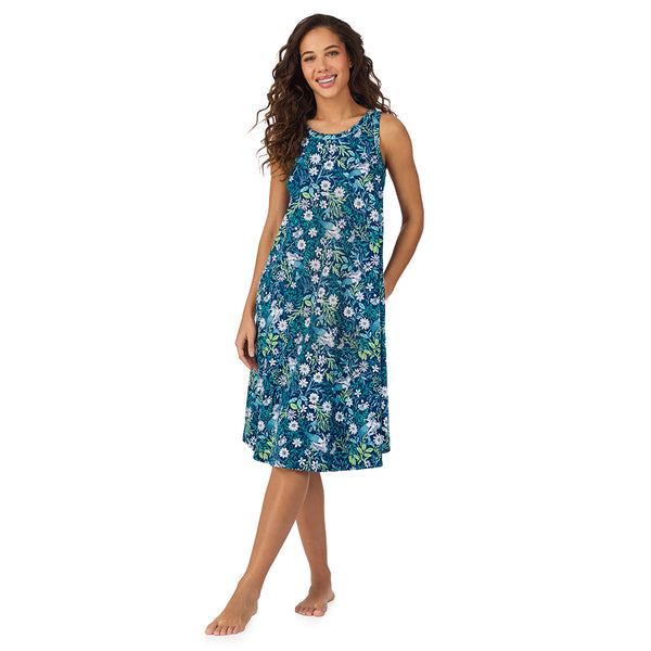 Cuddl Duds Cotton-Blend Sleeveless Sleep Midi-Gown Nightgowns