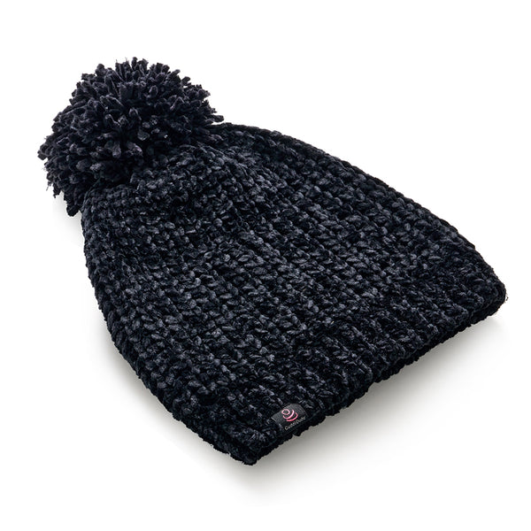 Cuddl Duds Chenille Beanie With Pom Hats