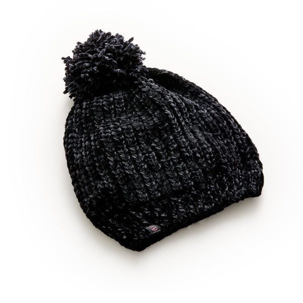 Cuddl Duds Chenille Beanie With Pom Hats