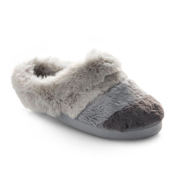 Cuddl Duds Colorblock Faux Fur Clog Slipper Shoes