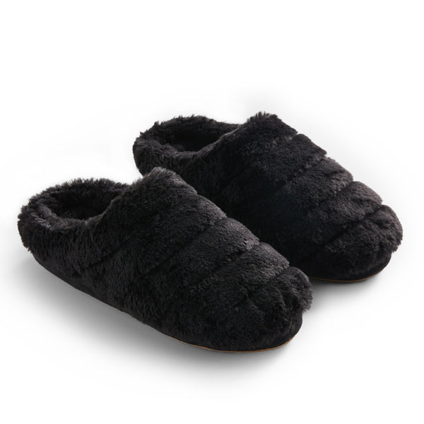 Cuddl Duds Faux Fur Puff Clog Slipper Shoes