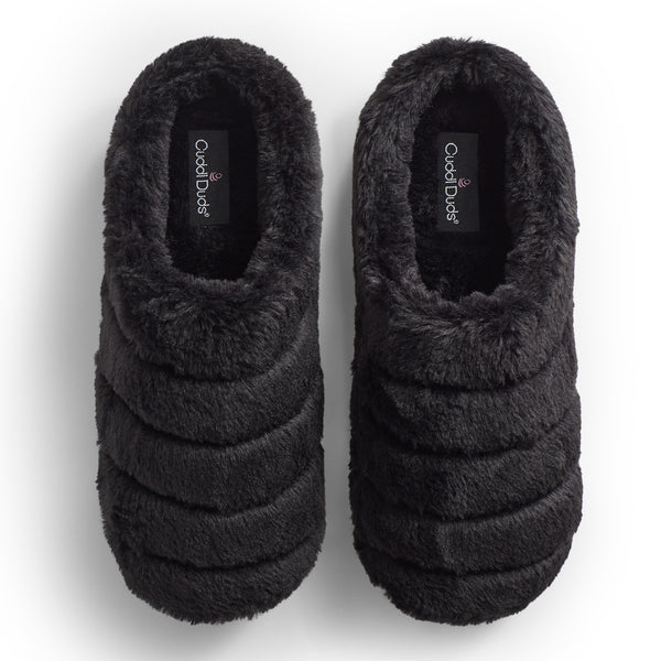 cuddl duds Faux Fur Puff Clog Slipper Shoes