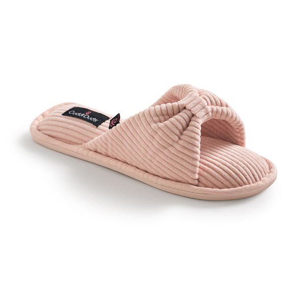 Cuddl Duds Gathered Corduroy Slide Slipper Shoes