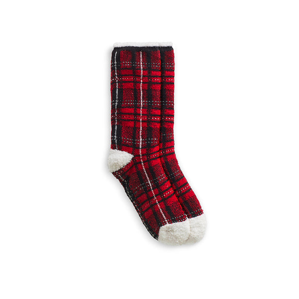 cuddl duds Plaid Cozy Lined Lounge Crew Sock Socks
