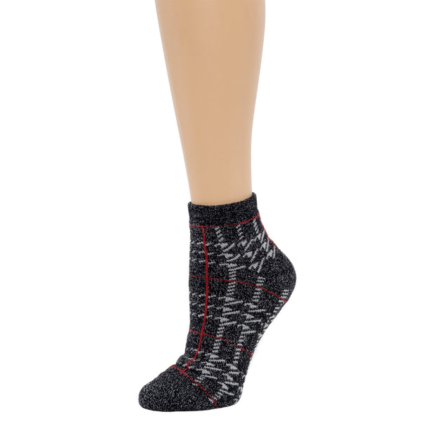 Cuddl Duds Plaid Terry Lounge Anklet Sock Socks