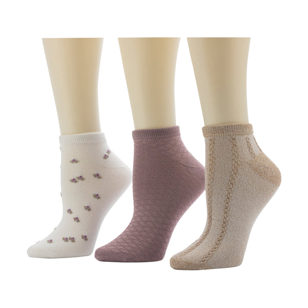 Cuddl Duds Pucker Floral Low Cut Sock 3-Pack Socks