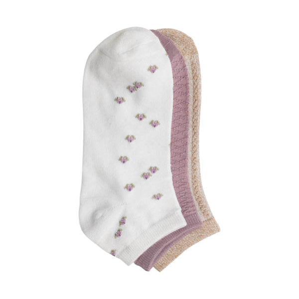 Cuddl Duds Pucker Floral Low Cut Sock 3-Pack Socks