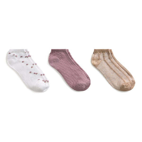 cuddl duds Pucker Floral Low Cut Sock 3-Pack Socks