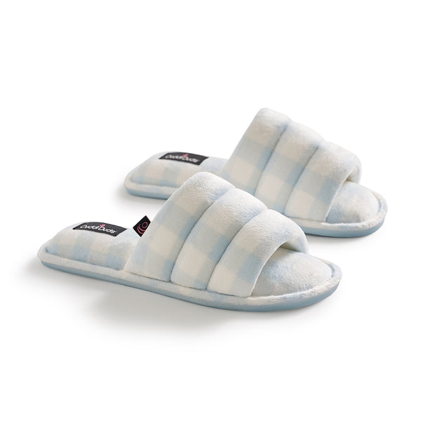 Cuddl Duds Puffy Velour Slide Slipper Shoes
