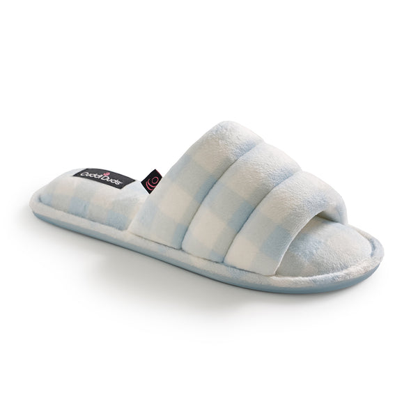 Cuddl Duds Puffy Velour Slide Slipper Shoes