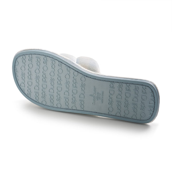 Cuddl Duds Puffy Velour Slide Slipper Shoes