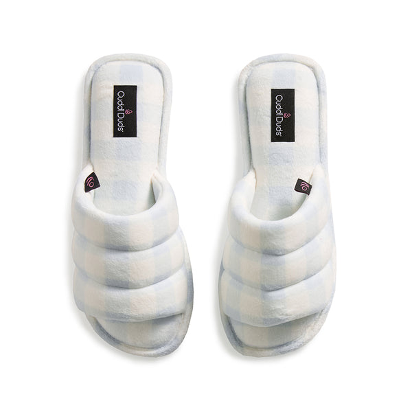 cuddl duds Puffy Velour Slide Slipper Shoes