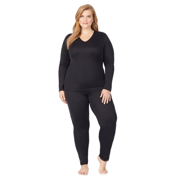 Cuddl Duds Softwear Lace Edge Legging PLUS Pants
