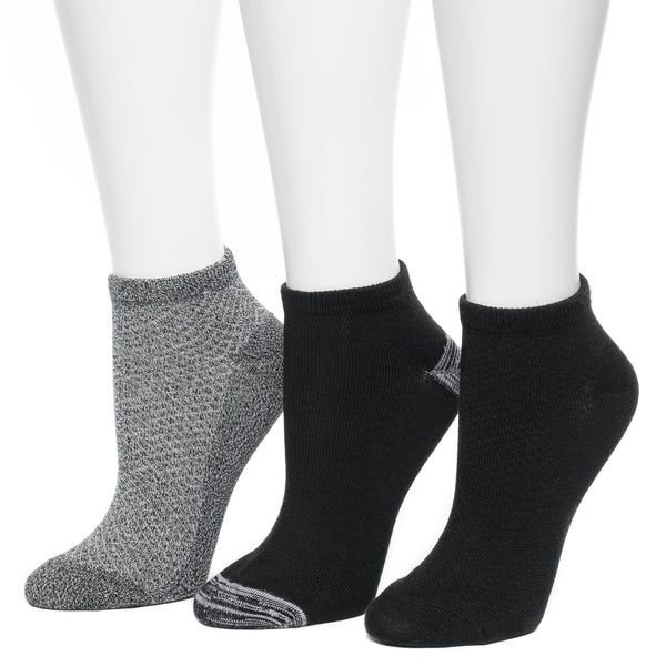 Cuddl Duds Solid Pique Low Cut Sock 3 Pack