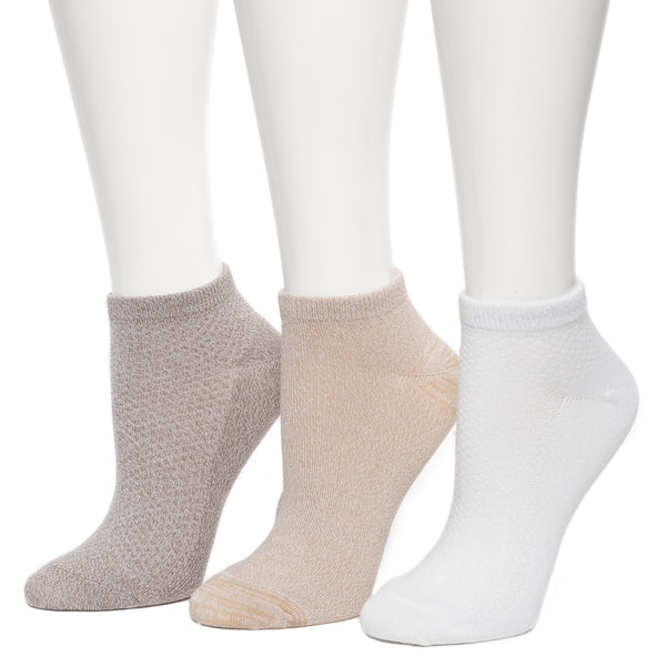 Cuddl Duds Solid Pique Low Cut Sock 3 Pack