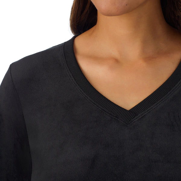 Cuddl Duds Stretch Velour Long Sleeve V-Neck Women
