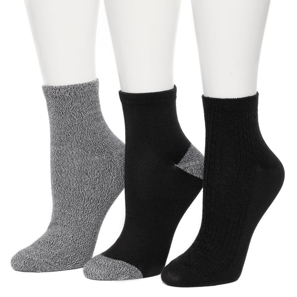 Cuddl Duds Vertical Texture Anklet Sock 3 Pack