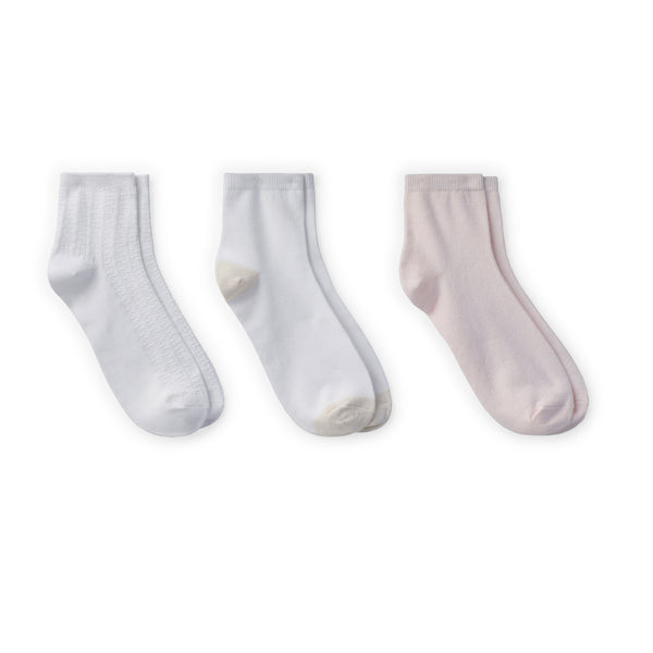 Cuddl Duds Vertical Texture Anklet Sock 3 Pack