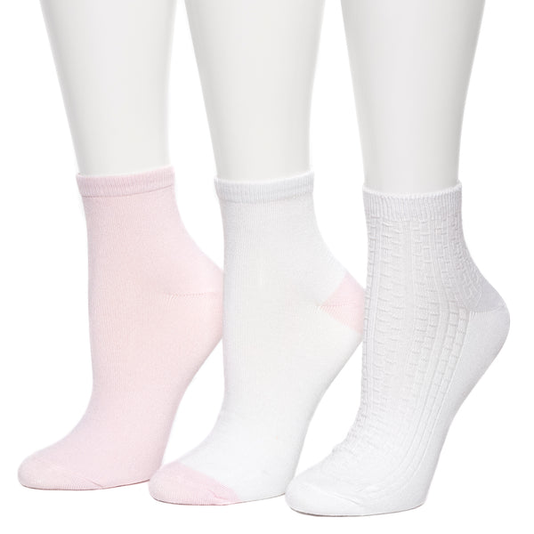 Cuddl Duds Vertical Texture Anklet Sock 3 Pack
