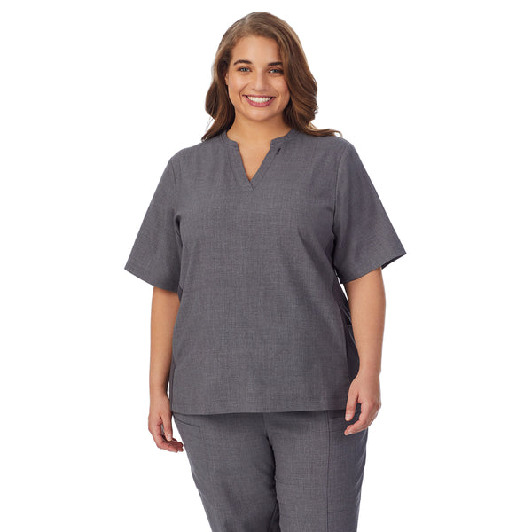 Cuddl Duds Womens Scrub Split Neck Top PLUS Scrubs