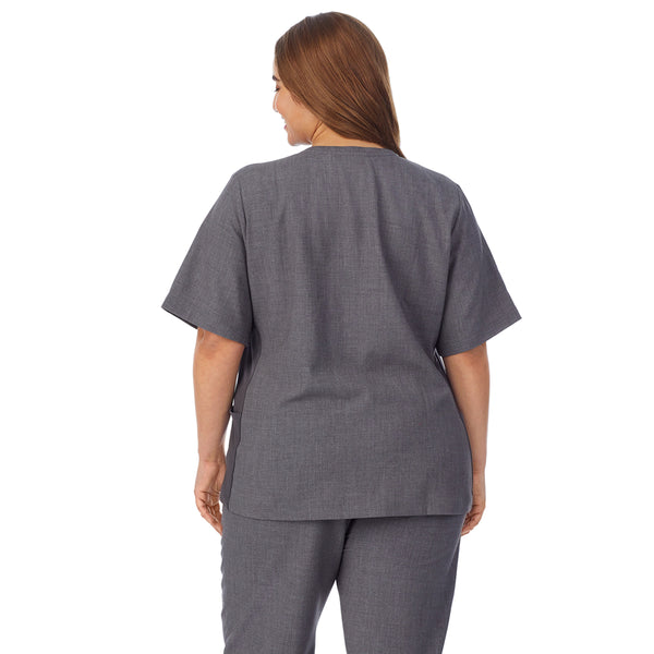 Cuddl Duds Womens Scrub Split Neck Top PLUS Scrubs