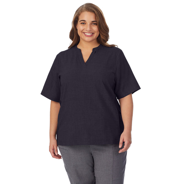cuddl duds Womens Scrub Split Neck Top PLUS Scrubs