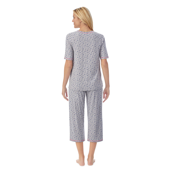 Cuddl Duds Cuddl Smart Elbow Sleeve Top With Cropped Pant Pajama Set Womens Sleepwear