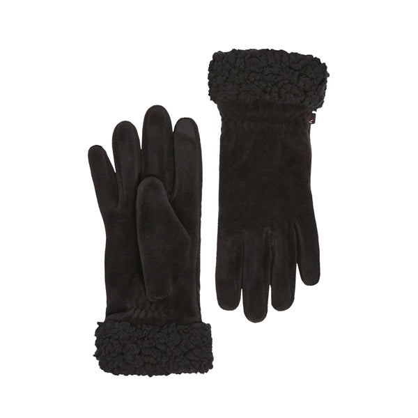 cuddl duds Double Plush Velour and Faux Fur Gloves with Sherpa Cuff Gloves u0026 Mittens