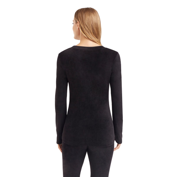 Cuddl Duds Double Plush Velour Long Sleeve Crew Shirts U0026 Tops