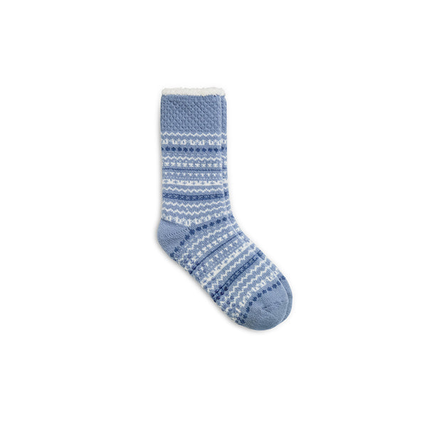 Cuddl Duds Fairisle Popcorn Cozy Lined Lounge Crew Sock Socks