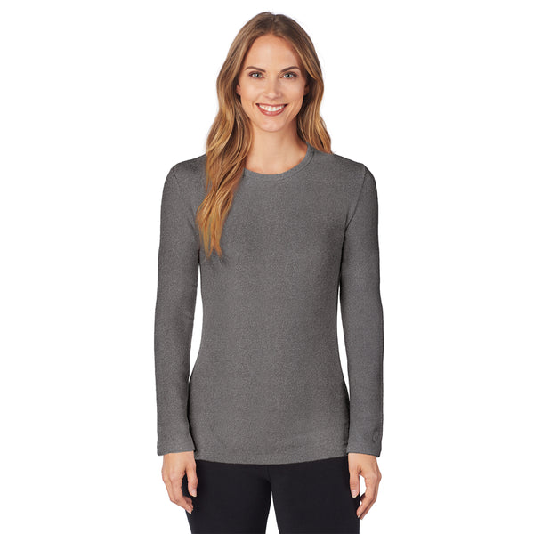 Cuddl Duds Fleecewear With Stretch Long Sleeve Crew PETITE Shirts U0026 Tops