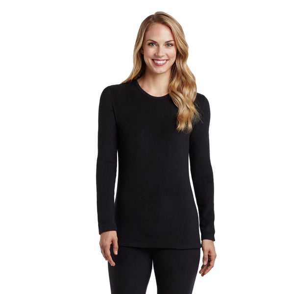 cuddl duds Fleecewear With Stretch Long Sleeve Crew PETITE Shirts u0026 Tops