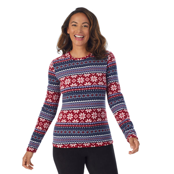 Cuddl Duds Fleecewear With Stretch Long Sleeve Crew Shirts U0026 Tops