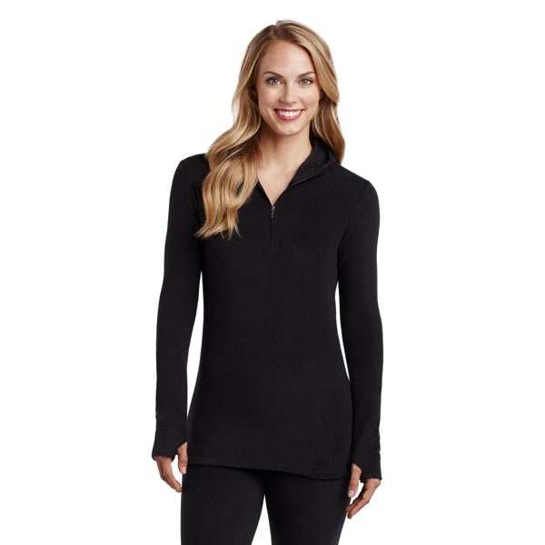 cuddl duds Fleecewear With Stretch Long Sleeve Half Zip Hoodie Shirts u0026 Tops