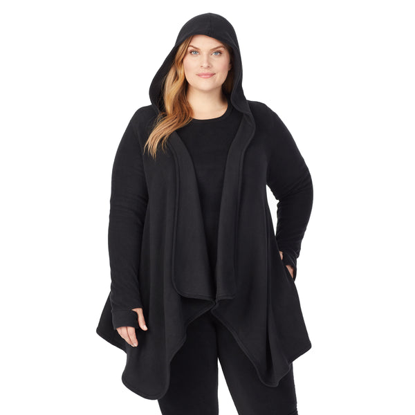 Cuddl Duds Fleecewear With Stretch Long Sleeve Hooded Wrap PLUS Shirts U0026 Tops