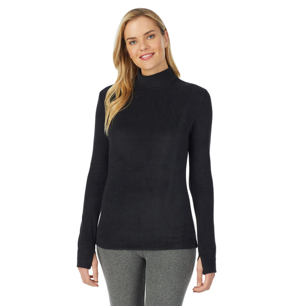 cuddl duds Fleecewear With Stretch Long Sleeve Mock Neck Shirts u0026 Tops