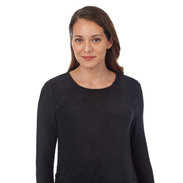 Cuddl Duds Fleecewear With Stretch Maternity Snap Front Crew Shirts U0026 Tops