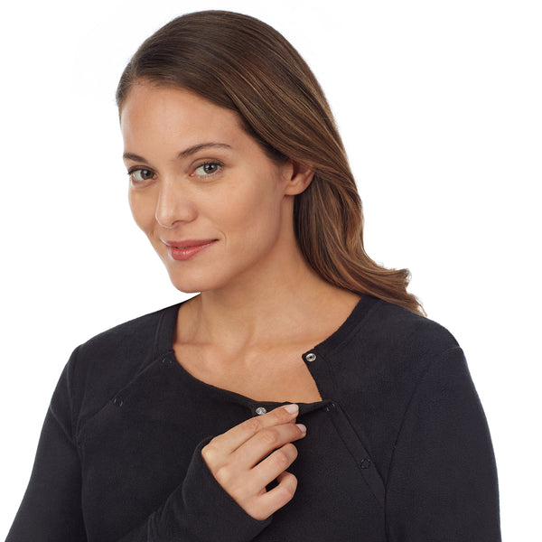 Cuddl Duds Fleecewear With Stretch Maternity Snap Front Crew Shirts U0026 Tops