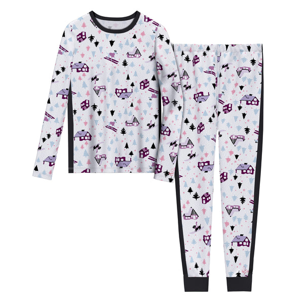Cuddl Duds Girls Fleece 2 Pc. Long Sleeve Crew & Pant Set Long Johns