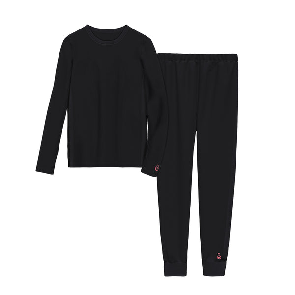 cuddl duds Girls Fleece 2 pc. Long Sleeve Crew & Pant Set Long Johns