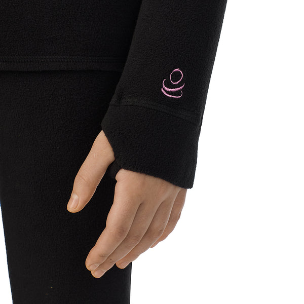 Cuddl Duds Girls Fleecewear With Stretch 2 Pc. Long Sleeve Crew & Legging Set Long Johns