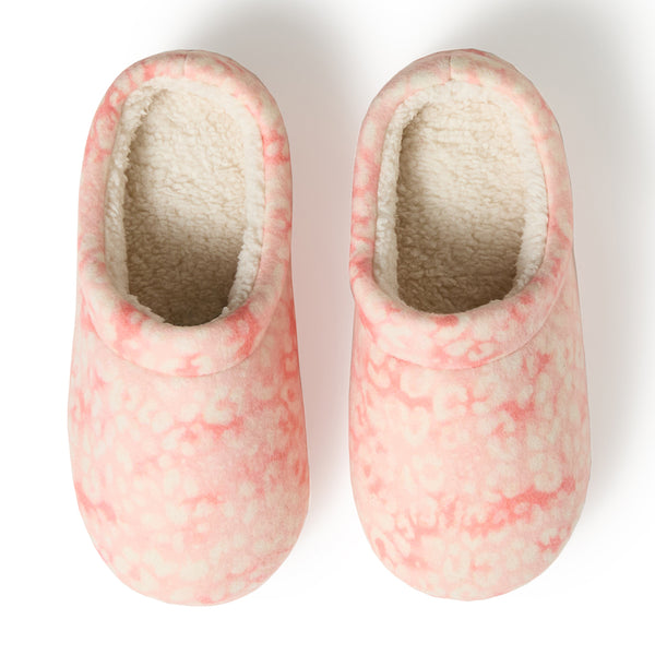 Cuddl Duds Girls Printed Leopard Fleece Clog Slipper Shoes