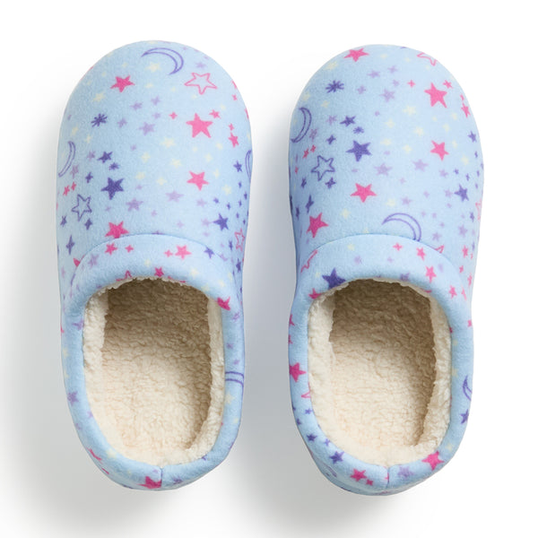 Cuddl Duds Girls Printed Stars Fleece Clog Slipper Shoes