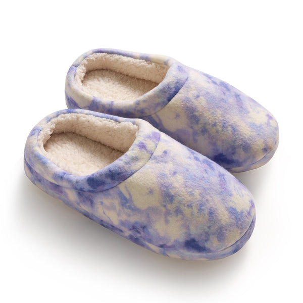 cuddl duds Girls Printed Tie Dye Fleece Clog Slipper Shoes
