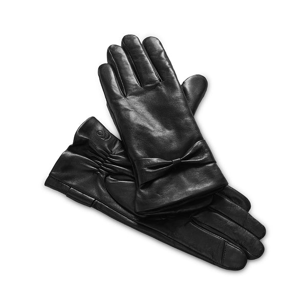 Cuddl Duds Leather Glove With Bow Gloves U0026 Mittens