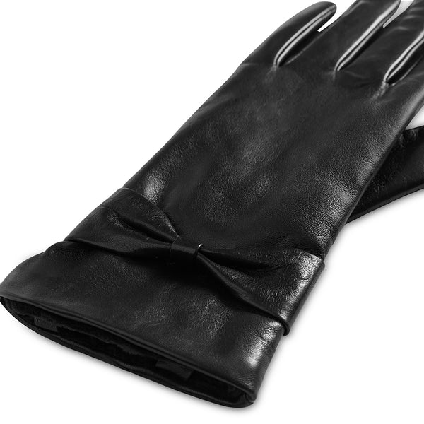 Cuddl Duds Leather Glove With Bow Gloves U0026 Mittens
