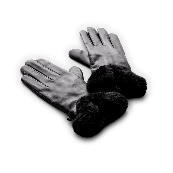 Cuddl Duds Leather Glove With Faux Fur Cuff Accessories