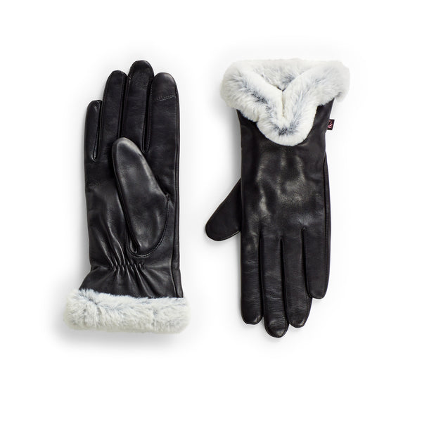 Cuddl Duds Leather Glove With Faux Fur Cuff Accessories