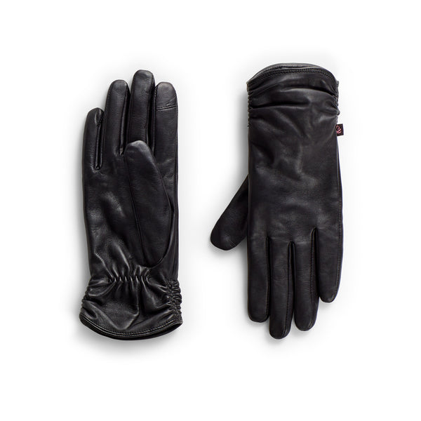 cuddl duds Leather Glove with Ruching Gloves u0026 Mittens