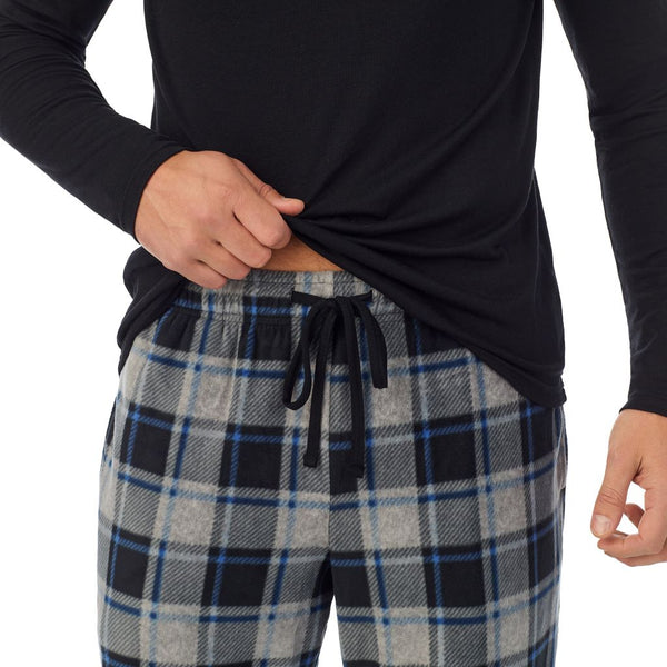 Cuddl Duds Mens Cabin Fleece Long Sleeve Crew And Pajama Pant 2-Pc Set Pajamas